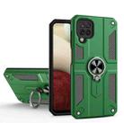 For Samsung Galaxy A22 4G Carbon Fiber Pattern PC + TPU Protective Case with Ring Holder(Green) - 1