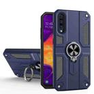 For Samsung Galaxy A50 Carbon Fiber Pattern PC + TPU Protective Case with Ring Holder(Blue) - 1