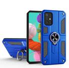 For Samsung Galaxy A71 4G Carbon Fiber Pattern PC + TPU Protective Case with Ring Holder(Dark Blue) - 1
