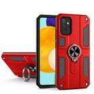 For Samsung Galaxy A72 5G Carbon Fiber Pattern PC + TPU Protective Case with Ring Holder(Red) - 1
