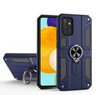 For Samsung Galaxy A72 5G Carbon Fiber Pattern PC + TPU Protective Case with Ring Holder(Blue) - 1