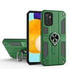 For Samsung Galaxy A72 5G Carbon Fiber Pattern PC + TPU Protective Case with Ring Holder(Green) - 1