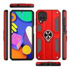 For Samsung Galaxy M62 Carbon Fiber Pattern PC + TPU Protective Case with Ring Holder(Red) - 1