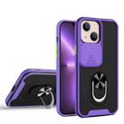 Sliding Camera Cover Design TPU + PC Magnetic Shockproof Case with Ring Holder For iPhone 13 mini(Purple) - 1