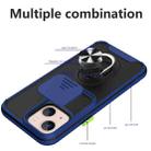 Sliding Camera Cover Design TPU + PC Magnetic Shockproof Case with Ring Holder For iPhone 13(Blue) - 3