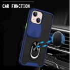 Sliding Camera Cover Design TPU + PC Magnetic Shockproof Case with Ring Holder For iPhone 13(Blue) - 6