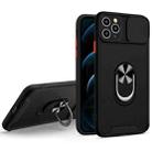 Sliding Camera Cover Design TPU + PC Magnetic Shockproof Case with Ring Holder For iPhone 12 Pro(Black) - 1