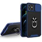 Sliding Camera Cover Design TPU + PC Magnetic Shockproof Case with Ring Holder For iPhone 11(Blue) - 1