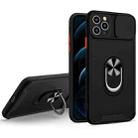 Sliding Camera Cover Design TPU + PC Magnetic Shockproof Case with Ring Holder For iPhone 11 Pro Max(Black) - 1