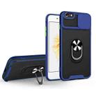 For iPhone SE 2022 / SE 2020 / 7 / 8 Sliding Camera Cover Design TPU + PC Magnetic Shockproof Case with Ring Holder(Blue) - 1