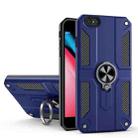 For iPhone 8 / 7 Carbon Fiber Pattern PC + TPU Protective Case with Ring Holder(Sapphire Blue) - 1