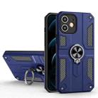 For iPhone 11 Carbon Fiber Pattern PC + TPU Protective Case with Ring Holder (Sapphire Blue) - 1