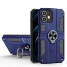 For iPhone 12 mini Carbon Fiber Pattern PC + TPU Protective Case with Ring Holder (Sapphire Blue) - 1