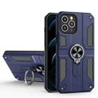 Carbon Fiber Pattern PC + TPU Protective Case with Ring Holder For iPhone 12 Pro(Sapphire Blue) - 1