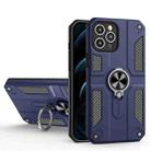 Carbon Fiber Pattern PC + TPU Protective Case with Ring Holder For iPhone 12 Pro Max(Sapphire Blue) - 1