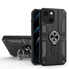 Carbon Fiber Pattern PC + TPU Protective Case with Ring Holder For iPhone 13 mini(Black) - 1