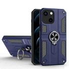 Carbon Fiber Pattern PC + TPU Protective Case with Ring Holder For iPhone 13(Sapphire Blue) - 1