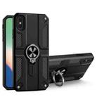 For iPhone X / XS Carbon Fiber Pattern PC + TPU Protective Case with Ring Holder(Black) - 1
