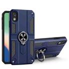 Carbon Fiber Pattern PC + TPU Protective Case with Ring Holder For iPhone XR(Sapphire Blue) - 1