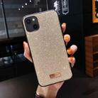 For iPhone 13 mini SULADA Shockproof TPU + Handmade Leather Case (Gold) - 1