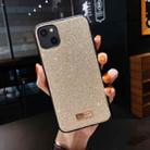 For iPhone 13 SULADA Shockproof TPU + Handmade Leather Case(Gold) - 1