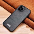 For iPhone 13 Pro SULADA Shockproof TPU + Handmade Leather Protective Case (Black) - 1