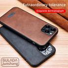 For iPhone 13 Pro Max SULADA Shockproof TPU + Handmade Leather Protective Case (Orange) - 3