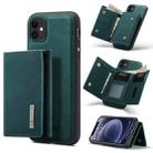 DG.MING M1 Series 3-Fold Multi Card Wallet  Back Cover Shockproof Case with Holder Function For iPhone 11(Green) - 1