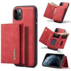 DG.MING M1 Series 3-Fold Multi Card Wallet  Back Cover Shockproof Case with Holder Function For iPhone 11 Pro(Red) - 1