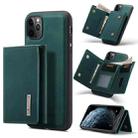 DG.MING M1 Series 3-Fold Multi Card Wallet  Back Cover Shockproof Case with Holder Function For iPhone 11 Pro(Green) - 1