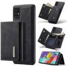 For Samsung Galaxy A51 DG.MING M1 Series 3-Fold Multi Card Wallet  Back Cover Shockproof Case with Holder Function(Black) - 1