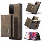 For Samsung Galaxy S20 DG.MING M1 Series 3-Fold Multi Card Wallet  Back Cover Shockproof Case with Holder Function(Coffee) - 1