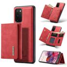 For Samsung Galaxy S20 DG.MING M1 Series 3-Fold Multi Card Wallet  Back Cover Shockproof Case with Holder Function(Red) - 1