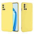 For OnePlus 9R Pure Color Liquid Silicone Shockproof Full Coverage Case(Yellow) - 1