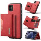 DG.MING M2 Series 3-Fold Multi Card Bag Back Cover Shockproof Case with Wallet & Holder Function For iPhone 11(Red) - 1