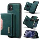 DG.MING M2 Series 3-Fold Multi Card Bag Back Cover Shockproof Case with Wallet & Holder Function For iPhone 11(Green) - 1