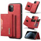 DG.MING M2 Series 3-Fold Multi Card Bag Back Cover Shockproof Case with Wallet & Holder Function For iPhone 11 Pro(Red) - 1
