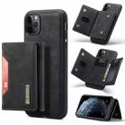 DG.MING M2 Series 3-Fold Multi Card Bag Back Cover Shockproof Case with Wallet & Holder Function For iPhone 11 Pro Max(Black) - 1