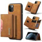 DG.MING M2 Series 3-Fold Multi Card Bag Back Cover Shockproof Case with Wallet & Holder Function For iPhone 11 Pro Max(Brown) - 1