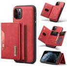 DG.MING M2 Series 3-Fold Multi Card Bag Back Cover Shockproof Case with Wallet & Holder Function For iPhone 11 Pro Max(Red) - 1