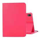 For iPad mini 6 360 Degree Rotation Litchi Texture Flip Leather Tablet Case with Holder(Rose Red) - 1
