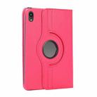 For iPad mini 6 360 Degree Rotation Litchi Texture Flip Leather Tablet Case with Holder(Rose Red) - 3