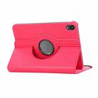 For iPad mini 6 360 Degree Rotation Litchi Texture Flip Leather Tablet Case with Holder(Rose Red) - 4