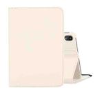 For iPad mini 6 360 Degree Rotation Litchi Texture Flip Leather Tablet Case with Holder(White) - 1