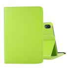 For iPad mini 6 360 Degree Rotation Litchi Texture Flip Leather Tablet Case with Holder(Green) - 1