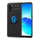 For OPPO Reno6 Z Metal Ring Holder 360 Degree Rotating TPU Case(Black+Blue) - 1