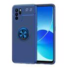 For OPPO Reno6 Z Metal Ring Holder 360 Degree Rotating TPU Case(Blue) - 1