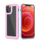 Crystal PC + TPU Shockproof Case For iPhone 12 mini(Cherry Pink + Purple) - 1