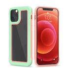 Crystal PC + TPU Shockproof Case For iPhone 12 / 12 Pro(Matcha Green + Peach Pink) - 1