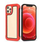 Crystal PC + TPU Shockproof Case For iPhone 12 Pro Max(Bright Red + Black) - 1